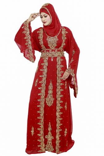Red Eid Kaftan Dress Moroccan Kaftan Dress