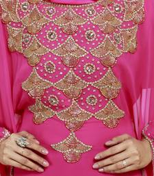 Pink Modern Islamic Arabic Kaftan Dress For Weddin Gown Party Wear Dress