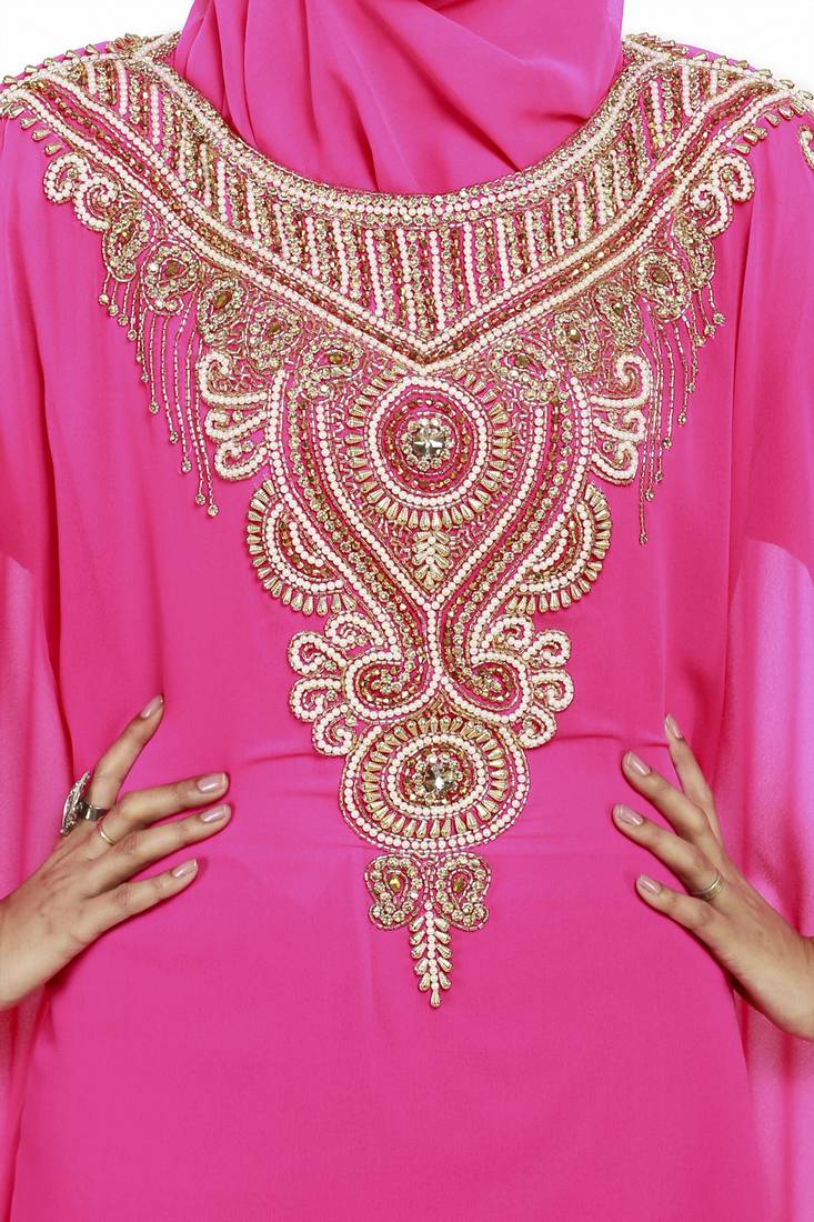 Pink  Moroccan Kaftan Islamic Moroccan Jalabiya Dress
