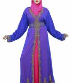 Inner Pink Jcket Royal  Blue New Moroccan Arabic Islamic Party Wear Party Dress For Women