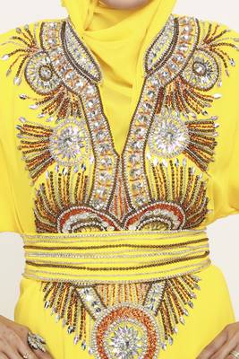Yellow Get This Modern Kaftan At Ramadan Arabic Kaftan Dres 3