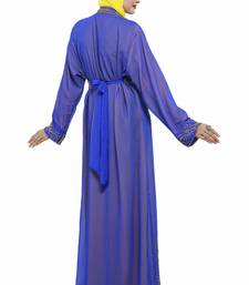 Inner Yellow Jcket Royal  Blue Royal  Moroccan Beautiful Zari Work Jilbab Jalabiya Kaftan Dress