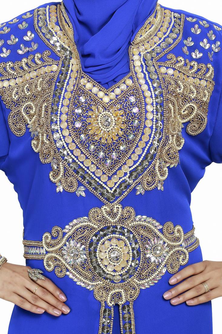 Royal blue New Hand Embroidery Work By Al Mehraan Fashion For Women Gown