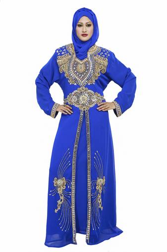 Royal blue New Hand Embroidery Work By Al Mehraan Fashion For Women Gown