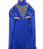 Royal blue Gandura Moroccan Arabic Traditional Party Thobe Kaftan