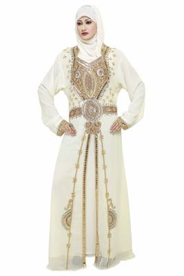 Off White Buy This Moroccan Jalabviya Takhita Var For Women Gown Dress 1