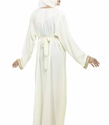 Off White New Modern Moroccan Arabic Eid Kaftan Dress For Women Gown