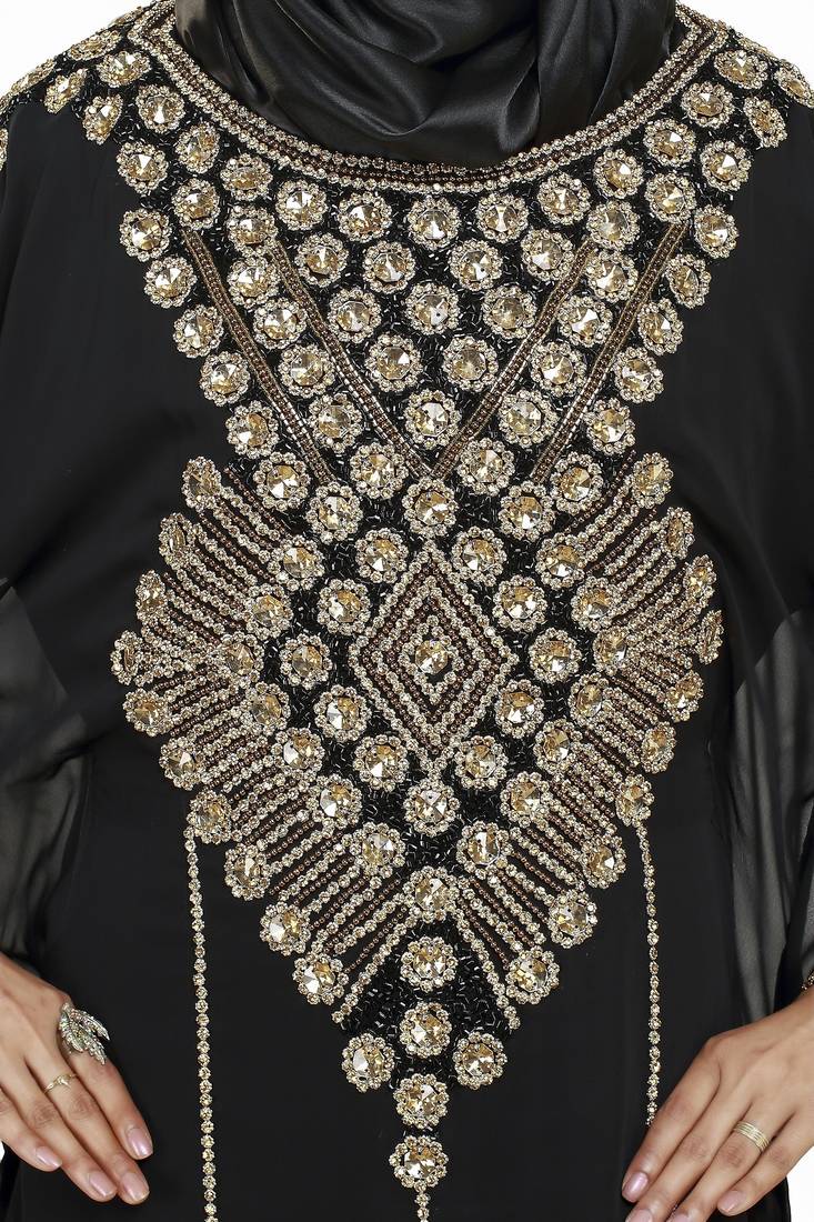 Black Morocan Arabic Islamic Kaftan Dress