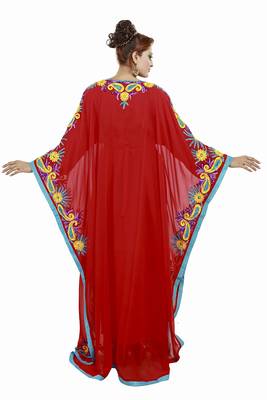 Red Ethinc Women Arabic Elegant Lowest For Daily Use Kaftan 2