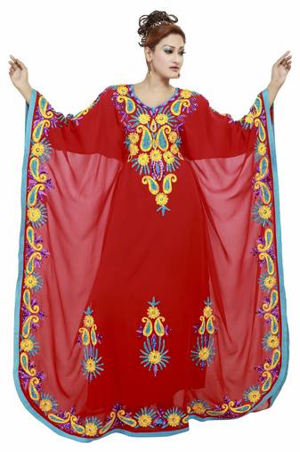 Red Ethinc Women Arabic Elegant Lowest For Daily Use Kaftan