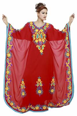 Red Ethinc Women Arabic Elegant Lowest For Daily Use Kaftan 1
