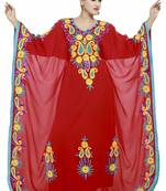Red Ethinc Women Arabic Elegant Lowest For Daily Use Kaftan