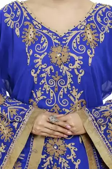 Royal blue Beautiful Moroccan Islamic Wedding Gown Party Wear Gown For Women
