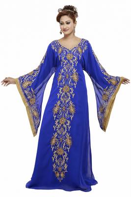 Royal blue Beautiful Moroccan Islamic Wedding Gown Party Wear Gown For Women 1