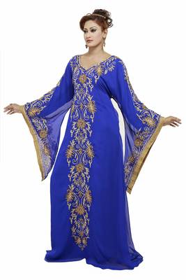 Royal blue Beautiful Moroccan Islamic Wedding Gown Party Wear Gown For Women 3