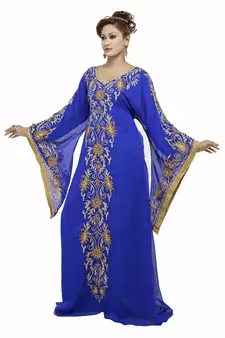 Royal blue Beautiful Moroccan Islamic Wedding Gown Party Wear Gown For Women