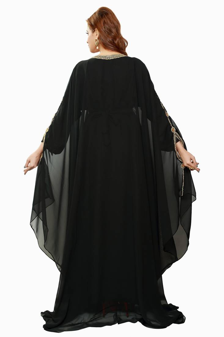 Black Modern Islamic Arabic Kaftan Dress For Weddin Gown Party Wear Dress