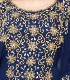 Navy Blue  Moroccan Kaftan Islamic Moroccan Jalabiya Dress