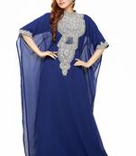 Navy Blue New Moroccan Arabic Islamic Party Wear Party Dress For Women