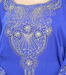 Blue Royal  Moroccan Beautiful Zari Work Jilbab Jalabiya Kaftan Dress