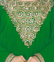 Green Gandura Moroccan Arabic Traditional Party Thobe Kaftan