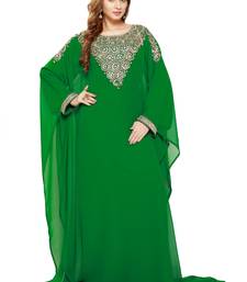 Green Gandura Moroccan Arabic Traditional Party Thobe Kaftan