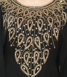 Black New Modern Moroccan Arabic Eid Kaftan Dress For Women Gown