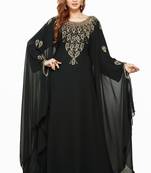 Black New Modern Moroccan Arabic Eid Kaftan Dress For Women Gown