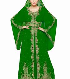 Bottle Green Morocan Arabic Islamic Kaftan Dress