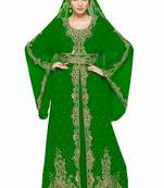 Bottle Green Morocan Arabic Islamic Kaftan Dress