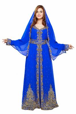 Royal blue Eid Kaftan Dress Moroccan Kaftan Dress 1