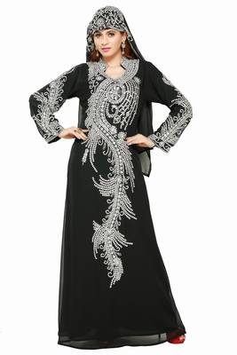 Black Buy This Moroccan Jalabviya Takhita Var For Women Gown Dress 1