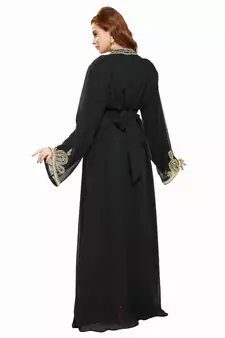 Black  Moroccan Kaftan Islamic Moroccan Jalabiya Dress
