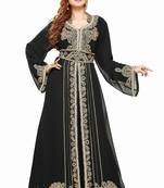 Black  Moroccan Kaftan Islamic Moroccan Jalabiya Dress