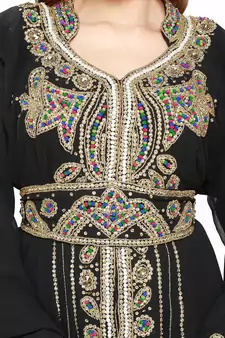 Black  Moroccan Kaftan Islamic Moroccan Jalabiya Dress