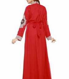 Red Royal  Moroccan Beautiful Zari Work Jilbab Jalabiya Kaftan Dress