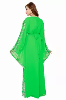 Green New Hand Embroidery Work By Al Mehraan Fashion For Women Gown
