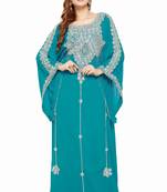 Green Gandura Moroccan Arabic Traditional Party Thobe Kaftan
