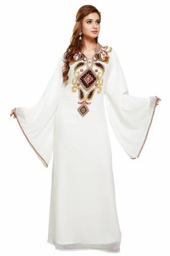 Off white Buy This Moroccan Jalabviya Takhita Var For Women Gown Dress