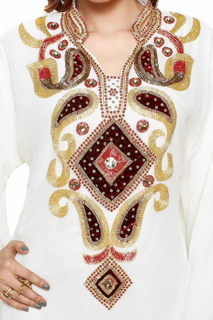 Off white Buy This Moroccan Jalabviya Takhita Var For Women Gown Dress