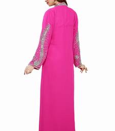 Pink Eleagnt Modern Arabic Kaftan Dress For Women Wedding Gown