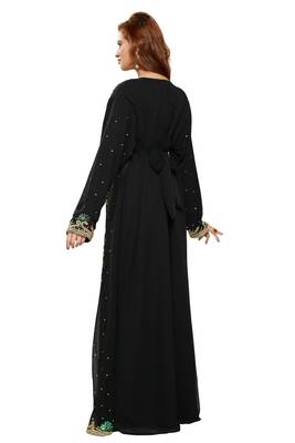 Black Ethinc Women Arabic Elegant Lowest For Daily Use Kaftan 2