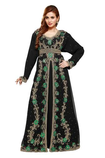 Black Ethinc Women Arabic Elegant Lowest For Daily Use Kaftan