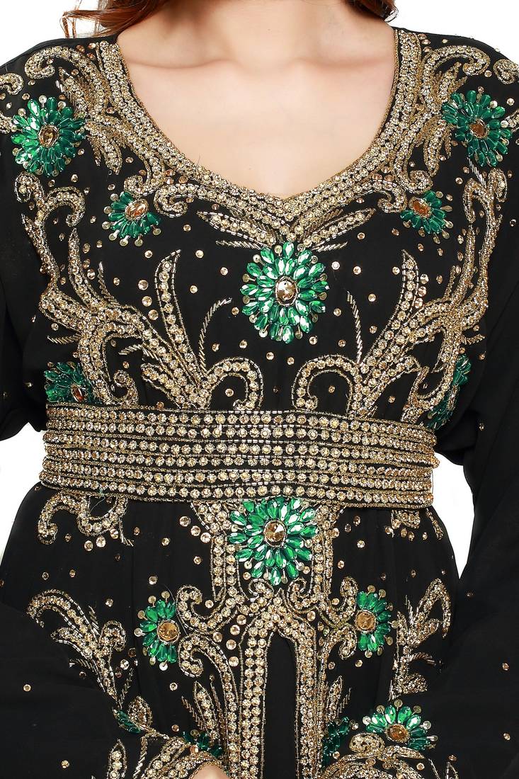 Black Ethinc Women Arabic Elegant Lowest For Daily Use Kaftan