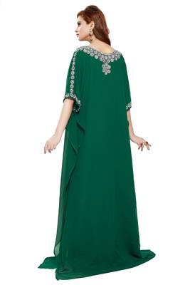 Green Beautiful Moroccan Islamic Wedding Gown Party Wear Gown For Women 2