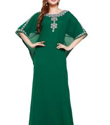 Green Beautiful Moroccan Islamic Wedding Gown Party Wear Gown For Women