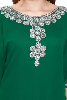 Green Beautiful Moroccan Islamic Wedding Gown Party Wear Gown For Women