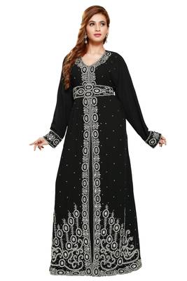 Black Morocan Arabic Islamic Kaftan Dress 1