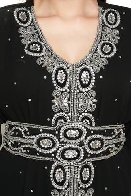 Black Morocan Arabic Islamic Kaftan Dress 3