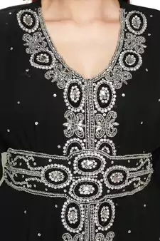 Black Morocan Arabic Islamic Kaftan Dress